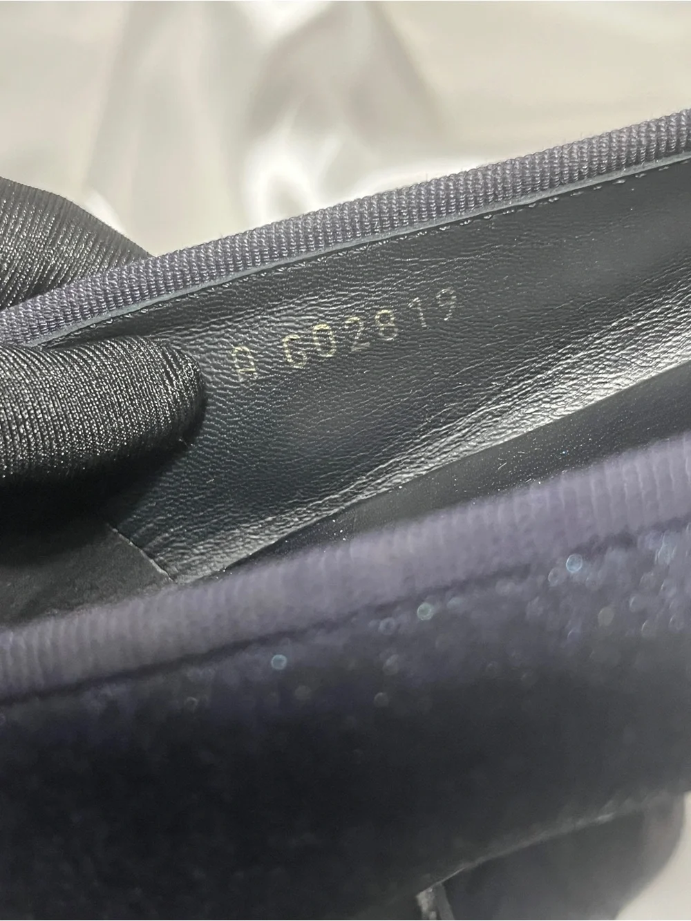 CHANEL Black Cap-Toe navy suede Ballet Flats with CC Logo